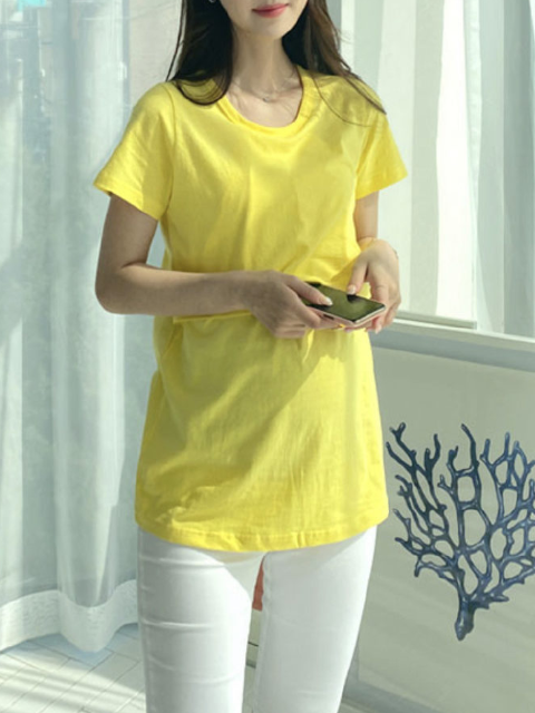 Cotton Pure Color Nursing Top