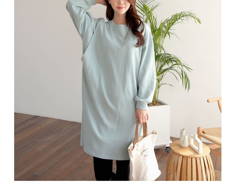 Plain Nursing Sweatshirt Dress