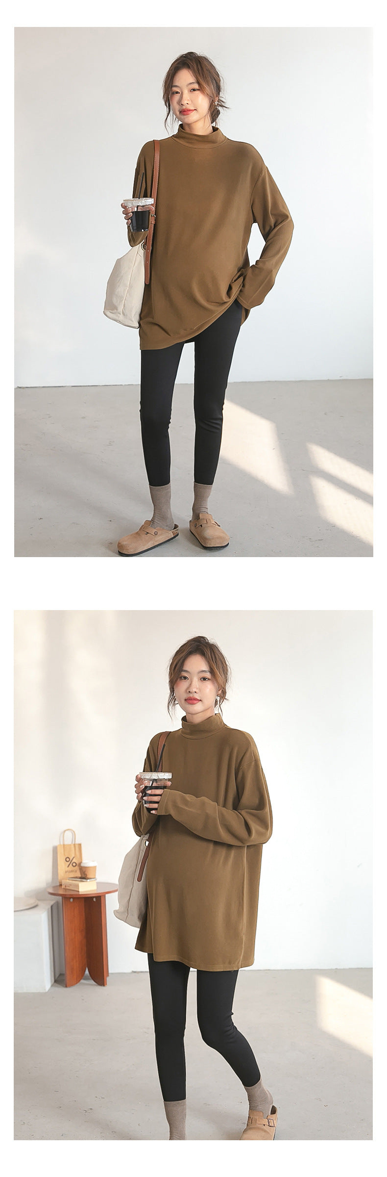 Plain Turtleneck Top