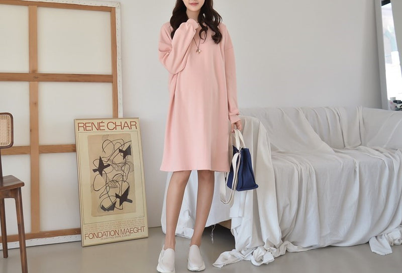 Plain Nursing Sweatshirt Dress