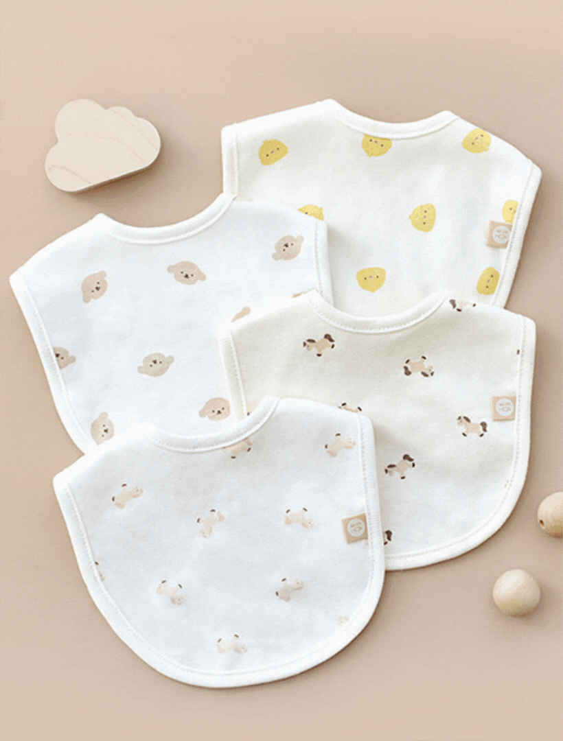 KRDY153 Korea Baby&I 4 Seasons Cotton Bib (6 Patterns)