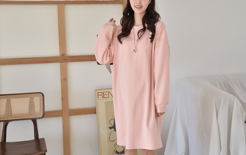 Plain Nursing Sweatshirt Dress