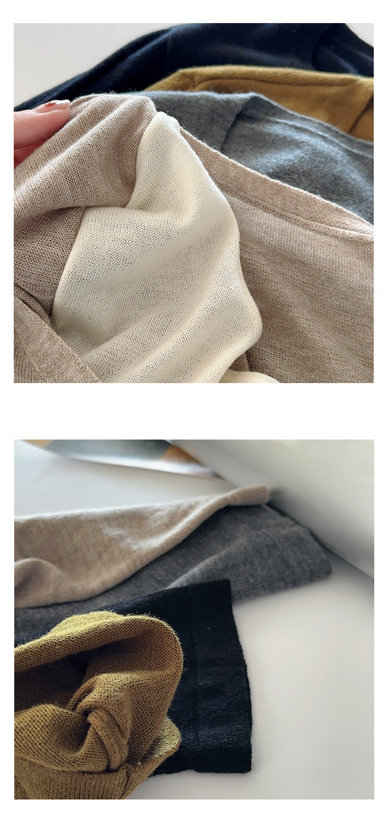 V領配色假兩件針織上衣