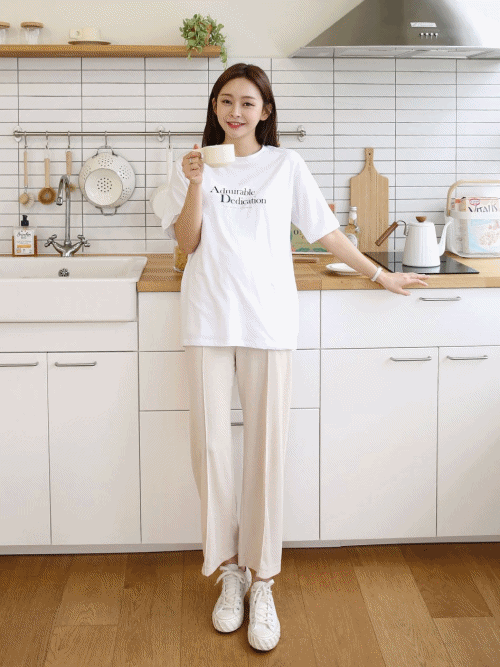 Pintuck Wide Leg Pants with Yoga Waistband