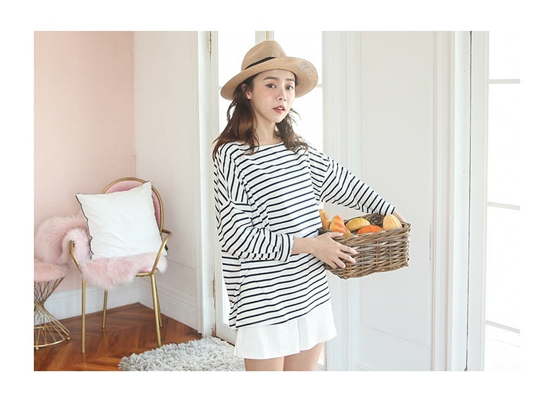 Basic Striped Nursing Top