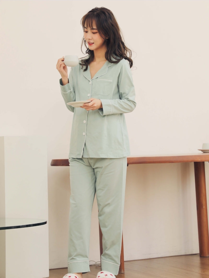 淨色包邊可調腰圍哺乳套裝