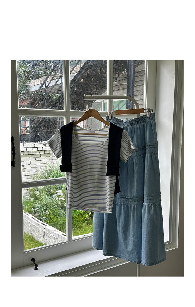 Denim Layered Skirt