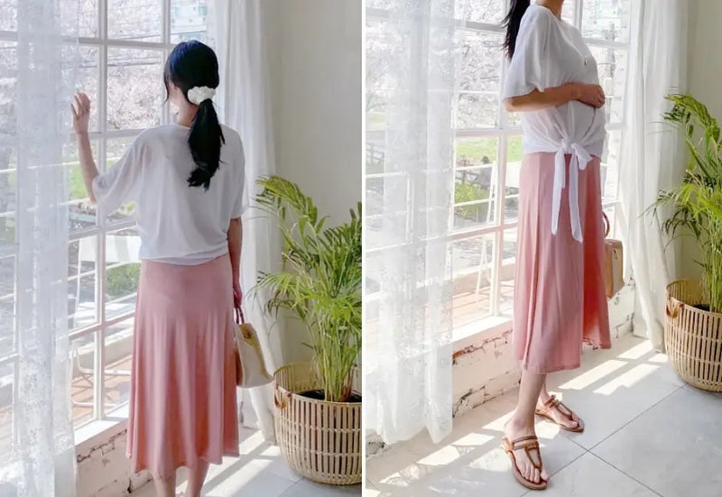 Pure Color Umbrella Yoga Skirt