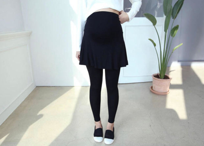 柔軟傘形假兩件短裙托腹Leggings