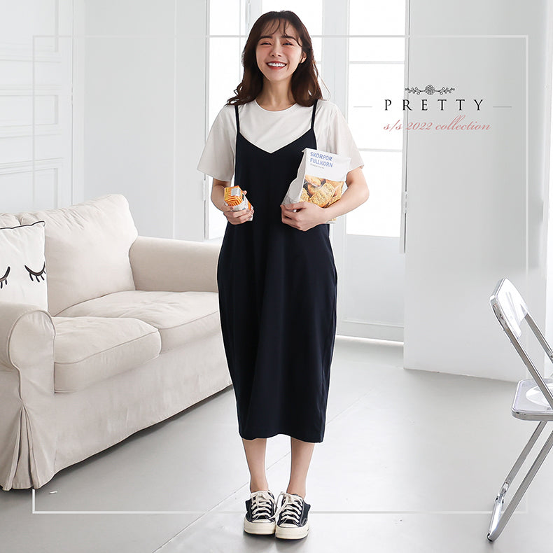 Cotton Nursing Top with Strap Dress
