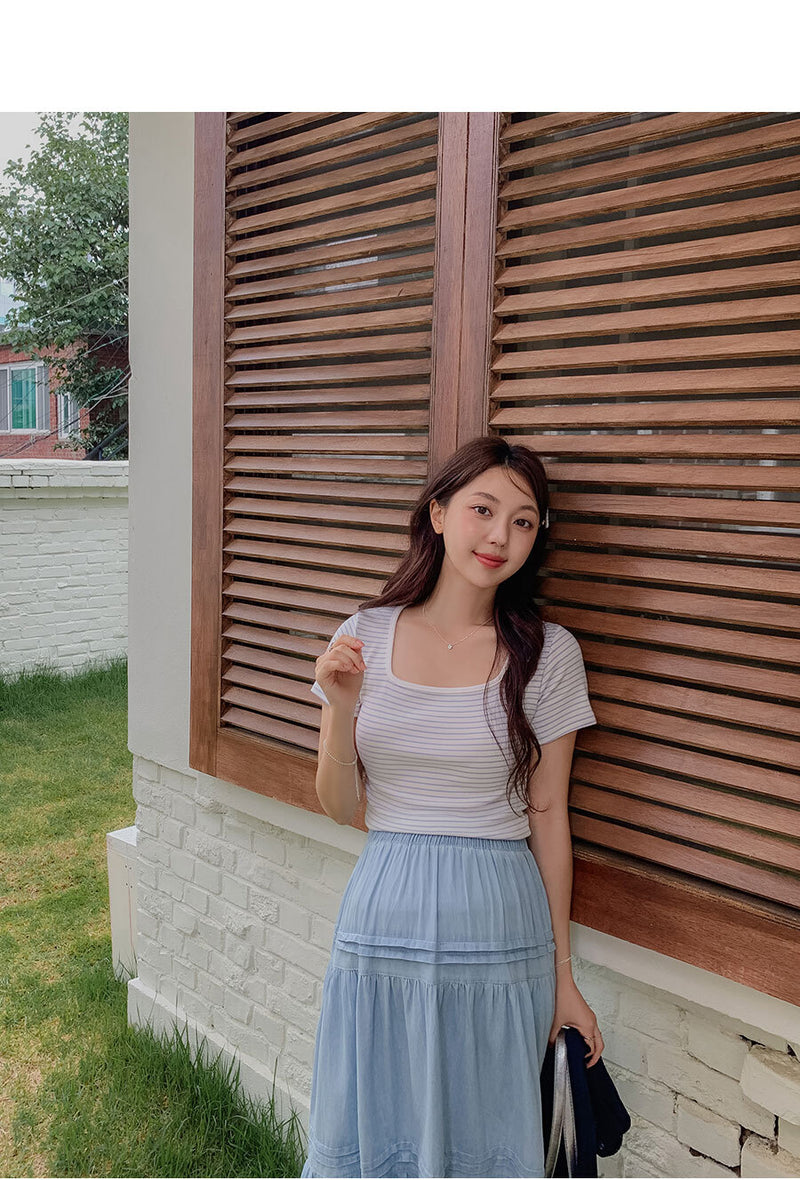 Denim Layered Skirt