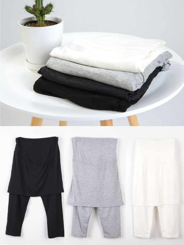 KRMD704 韓國 Mom's day 高級優質7分托腹短裙Leggings (3色) [孕婦緊身褲/下裝]