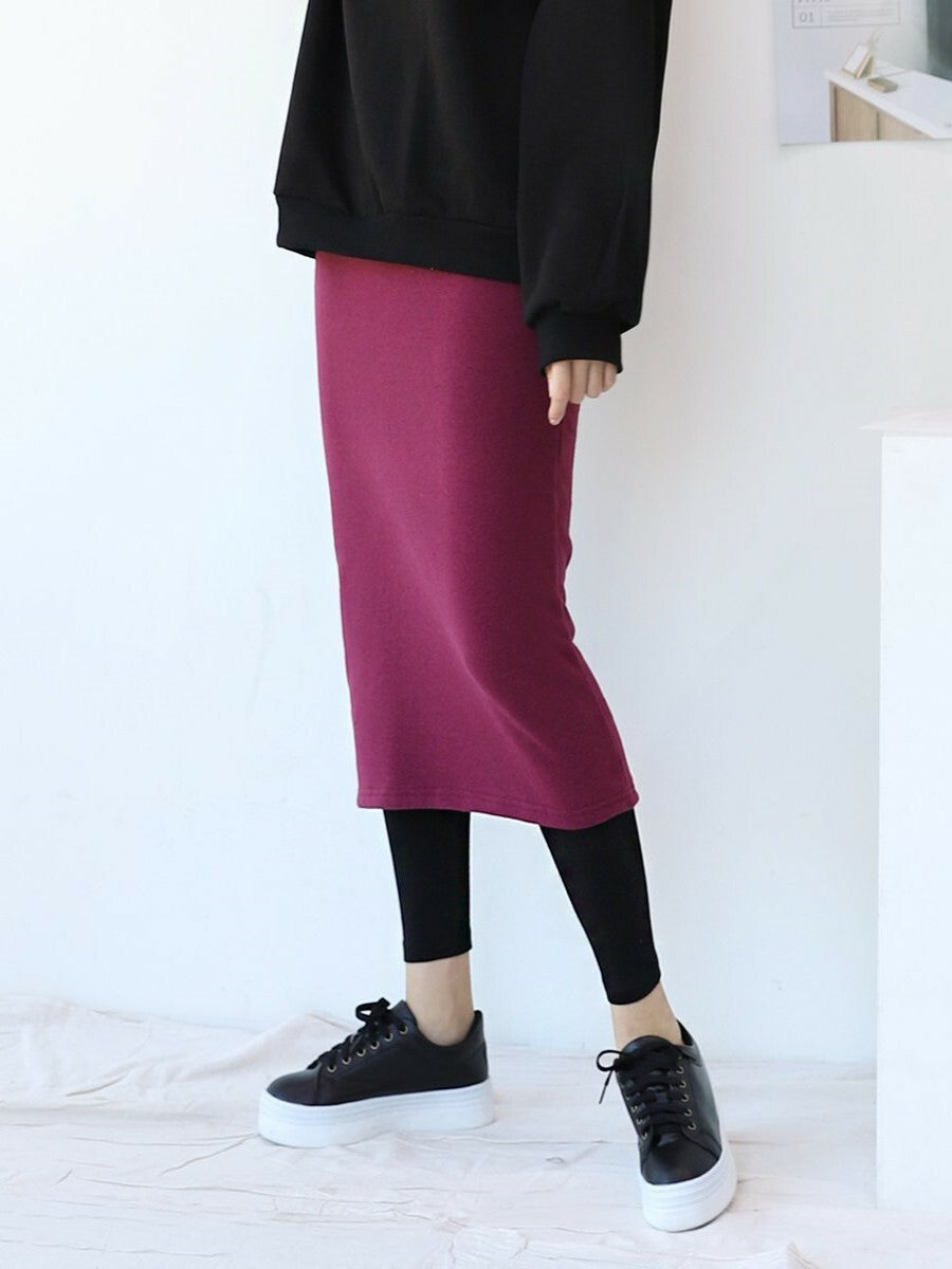 Brushed Skirt with Yoga Waistband