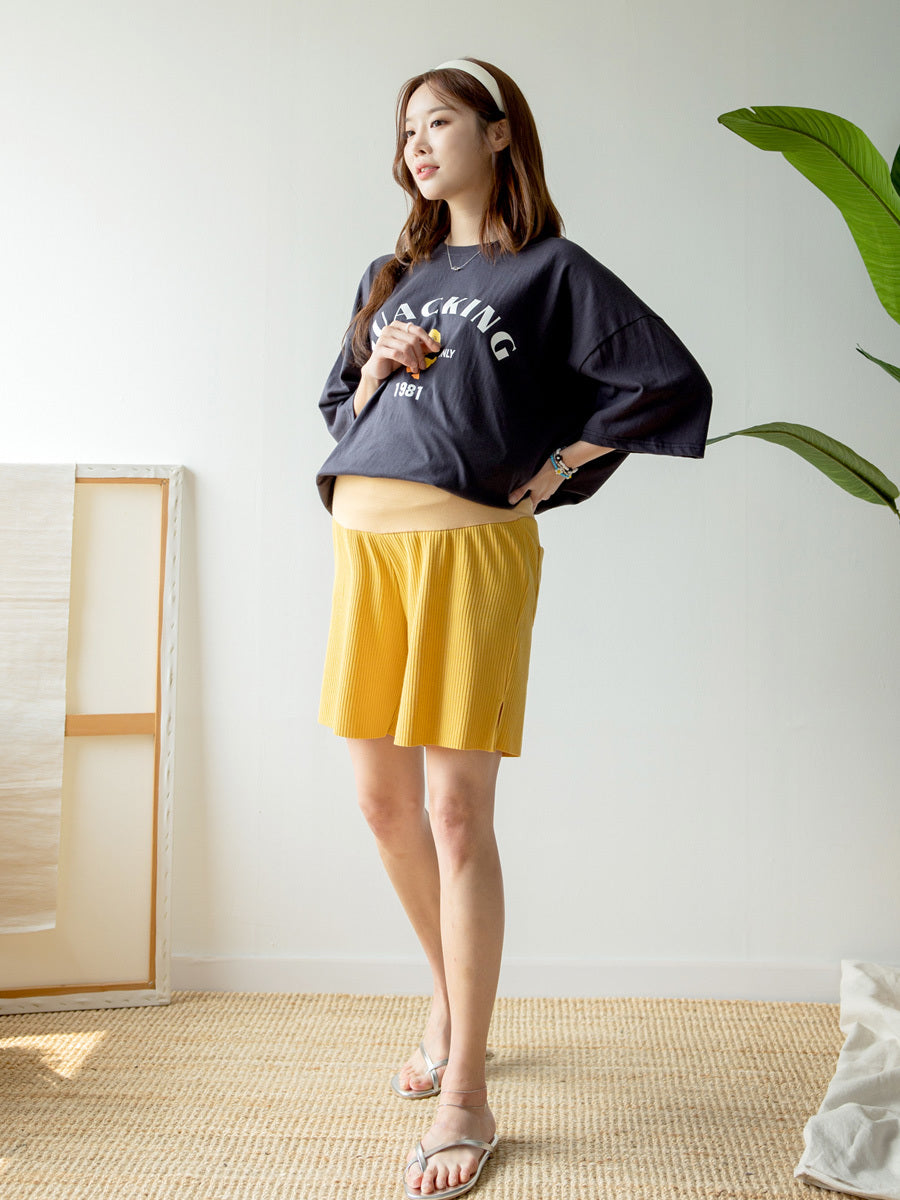 Ribbed Yoga Waistband Shorts