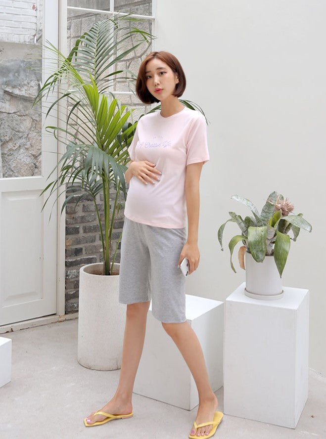 Simple 1/2 Length Over-knee Shorts with Yoga Waistband