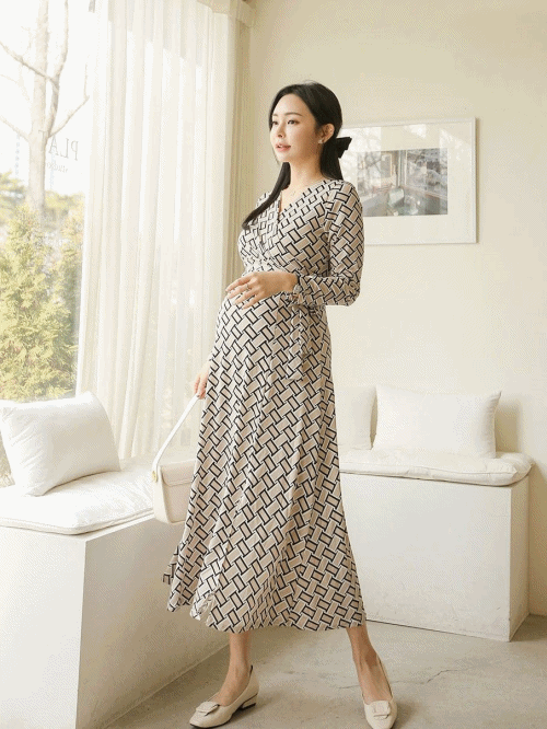 Woven Pattern Side Tie Dress