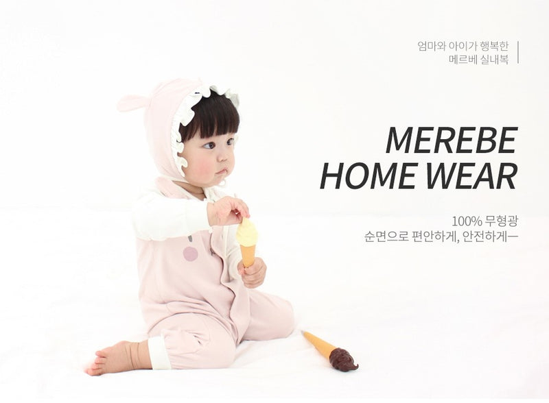 KRMB521 韓國 Merebe 嬰兒連身衣-粉嫩小兔 (春秋)