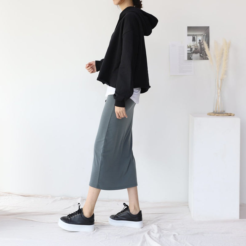 Stretch Midi Skirt