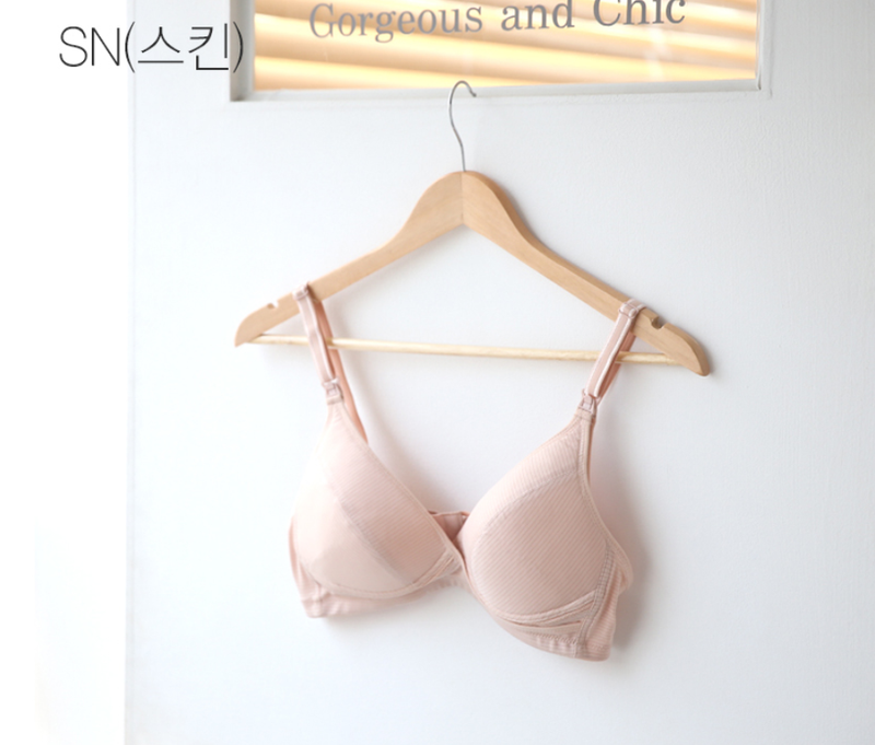 KRMD402 Korea Mom's day Breathable Stripe Bra (2 Colors)[Maternity/Nursing Bra]
