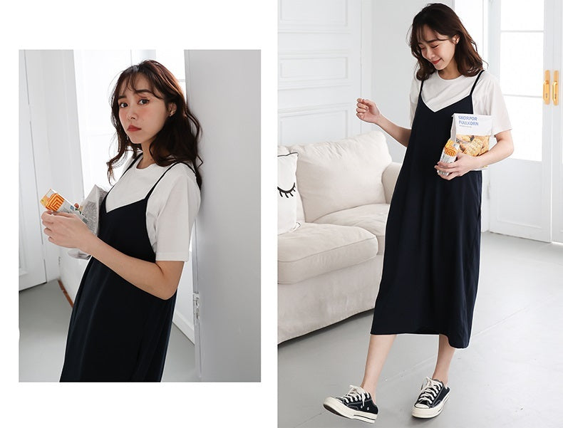 Cotton Nursing Top with Strap Dress