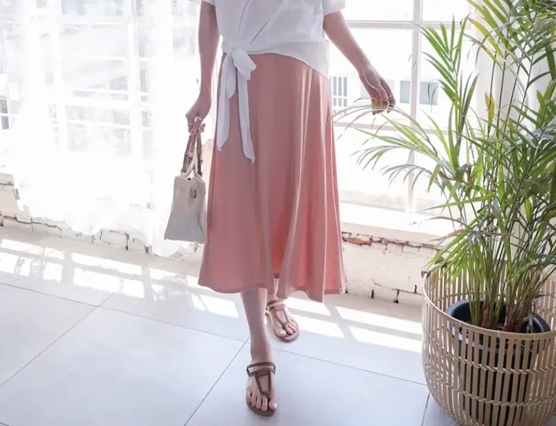 Pure Color Umbrella Yoga Skirt