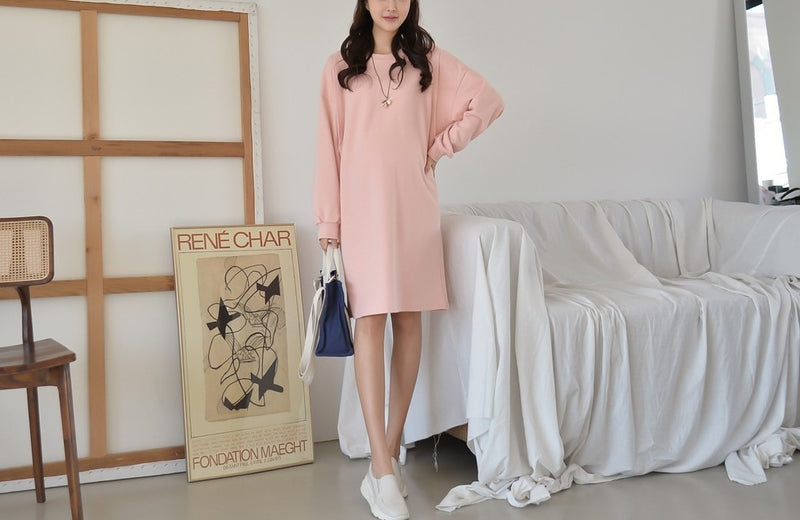Plain Nursing Sweatshirt Dress