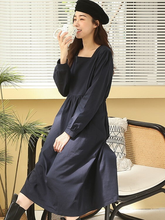 Square Neck Nursing Dress