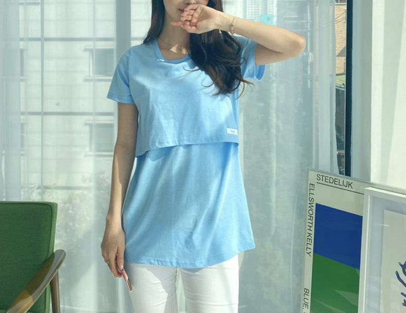 Cotton Pure Color Nursing Top