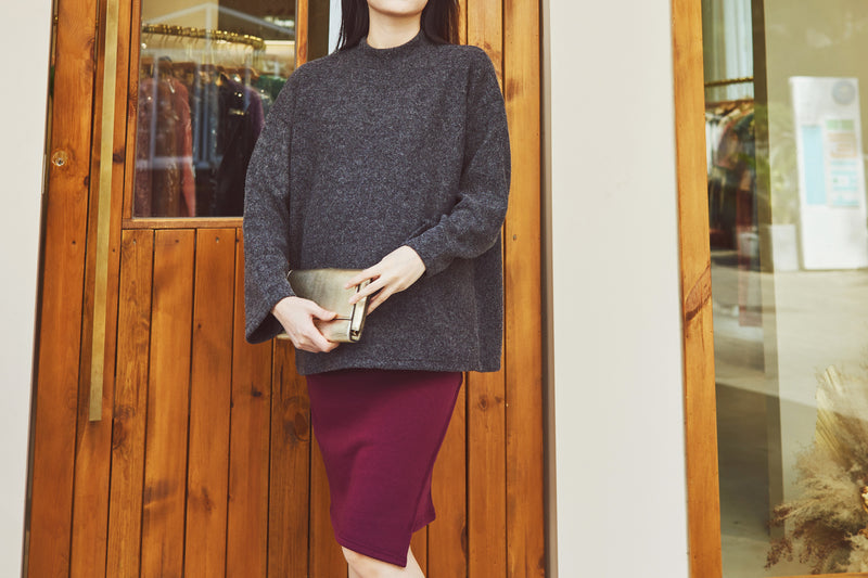 Brushed Asymmetrical Skirt with Yoga Waistband