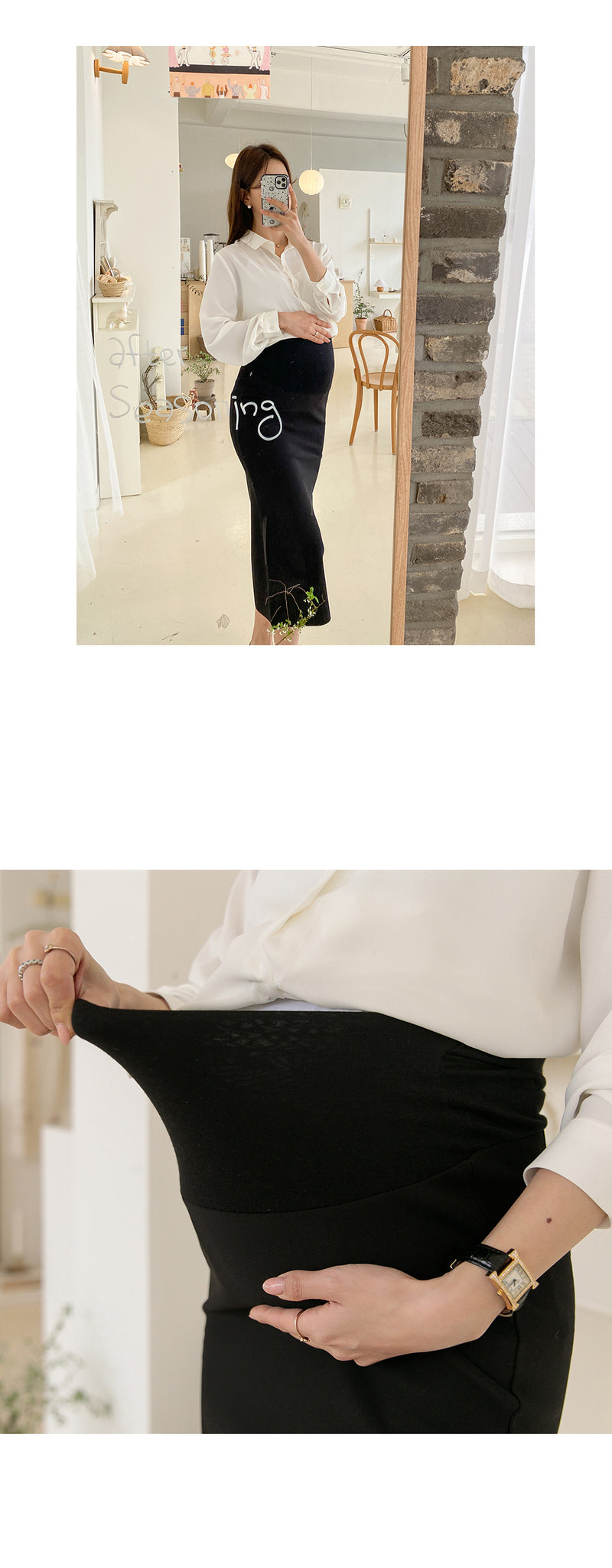 瑜伽腰圍後開叉中長半身裙