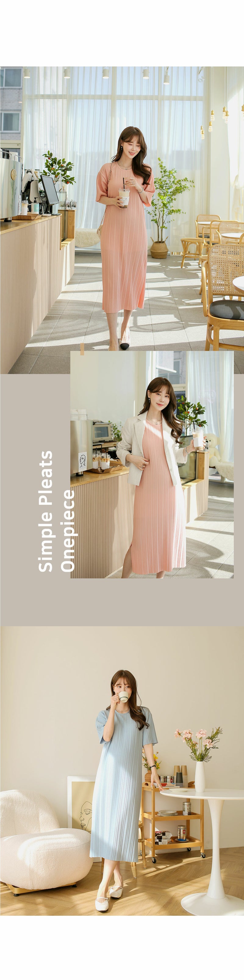 Simple Pleated Midi Dress