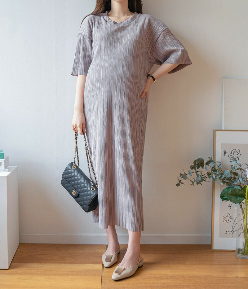 Pleated Midi Dress