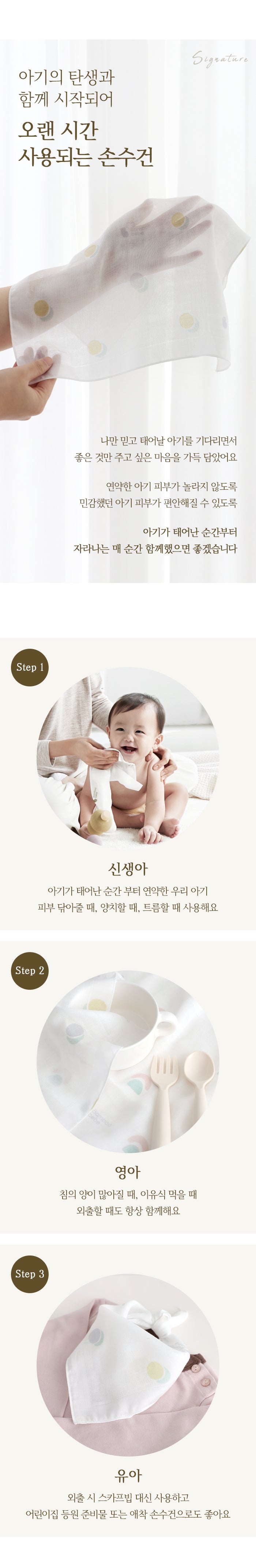 KRBA108 Korea Bamboo bebe Signature Bamboo Gauze Handkerchief-The Village(Moon) 6pcs set