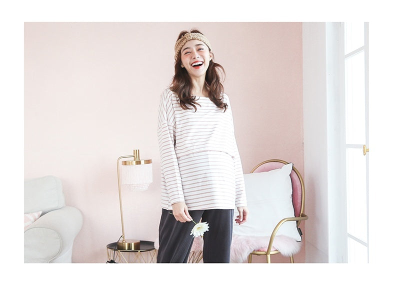 Basic Striped Nursing Top