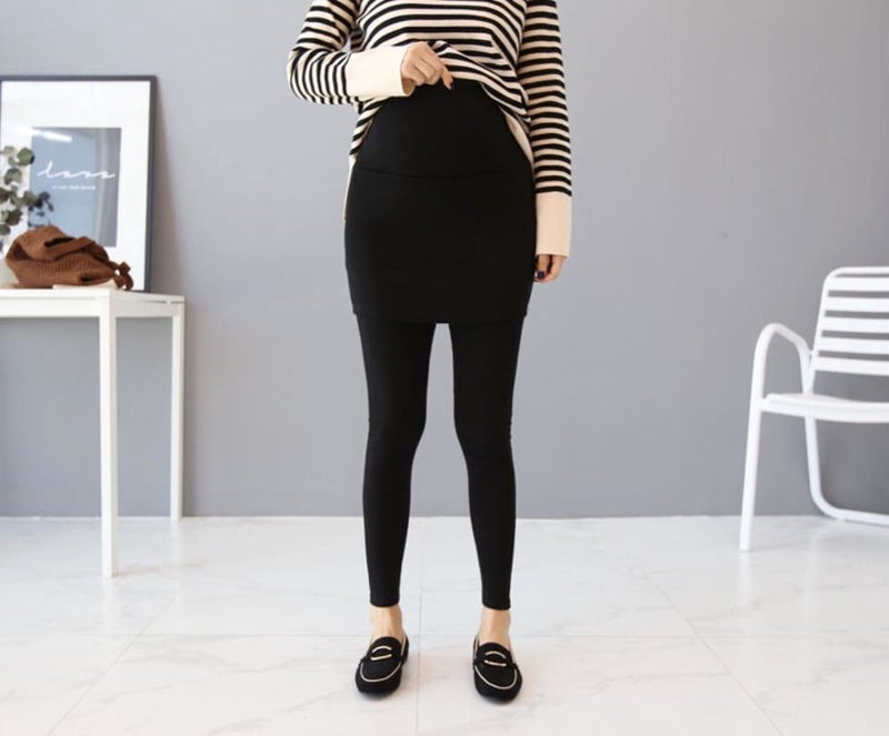 中厚貼身假兩件短裙托腹Leggings