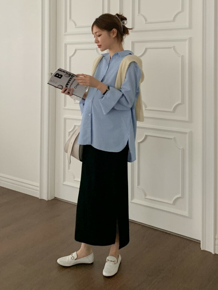 Slit Skirt with Yoga Waistband