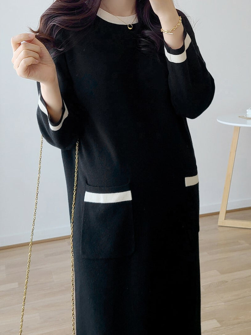 Color Block Knitted Dress