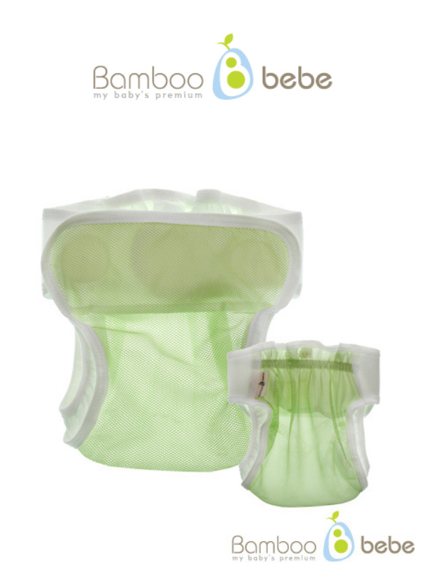 KRBA207 Korea Bamboo Bebe Airy Mesh Diaper Cover (Green)