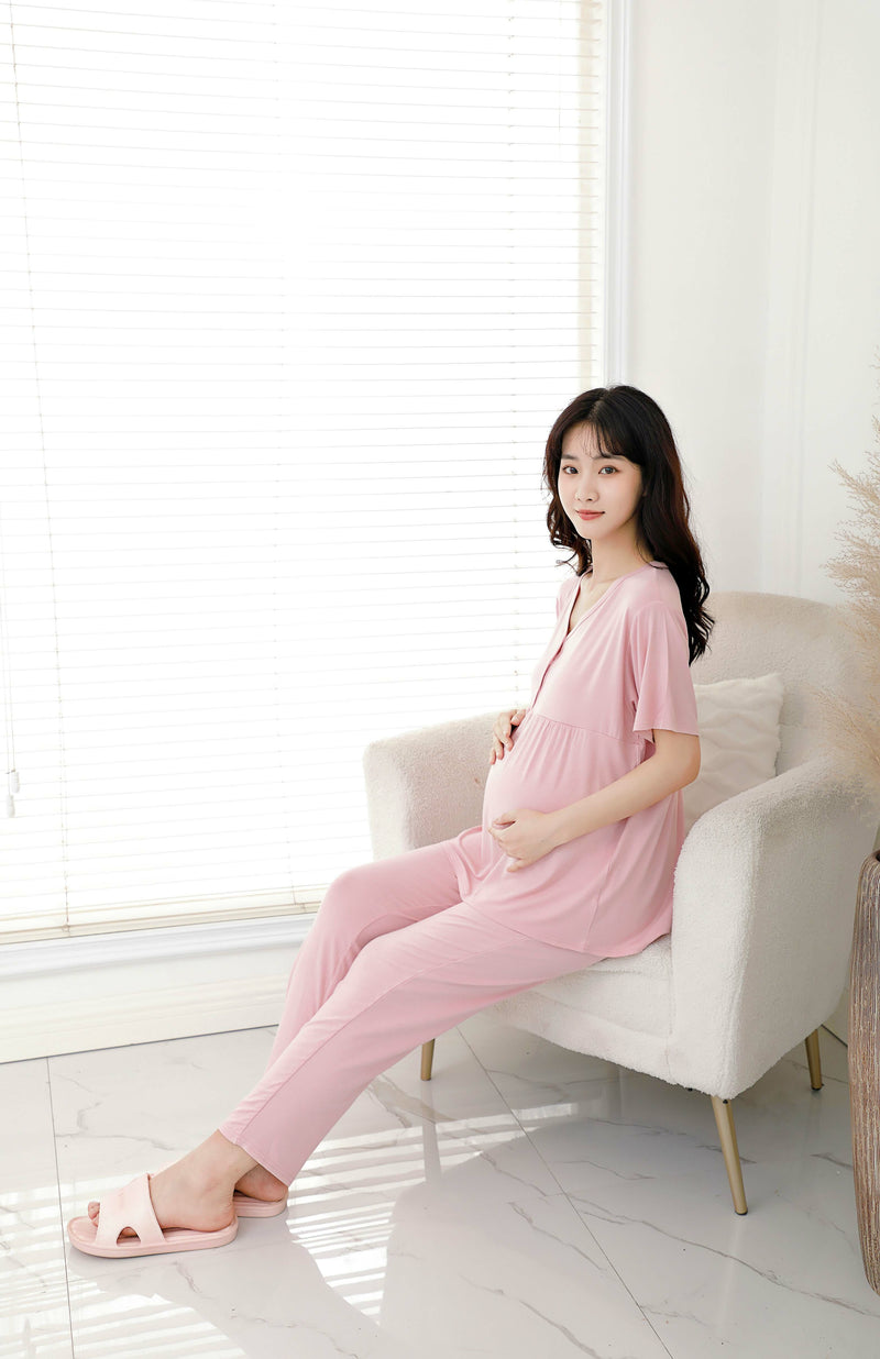 Ultrasoft Nursing Pajama Set with Yoga Waistband