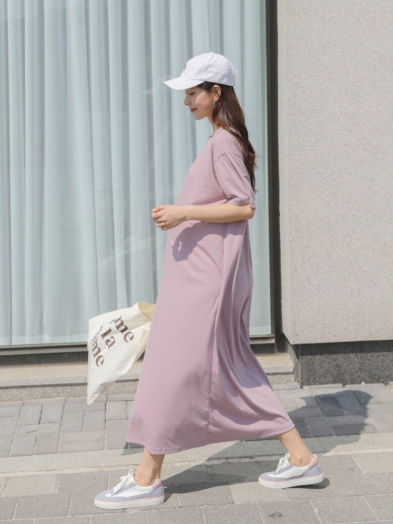 Summer Simple Solid Stretch Dress