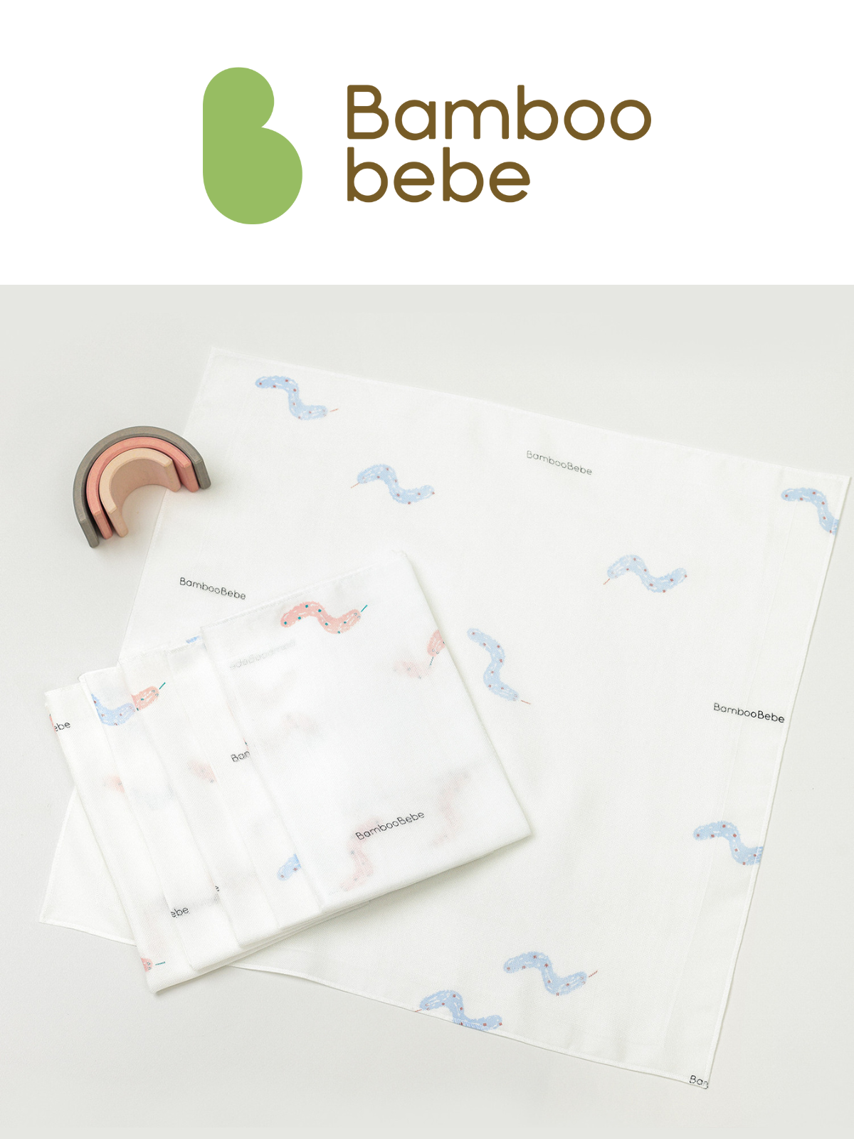 KRBA116 韓國 Bamboo bebe 竹纖維王牌超柔滑紗巾(小蛇BB)-6塊裝