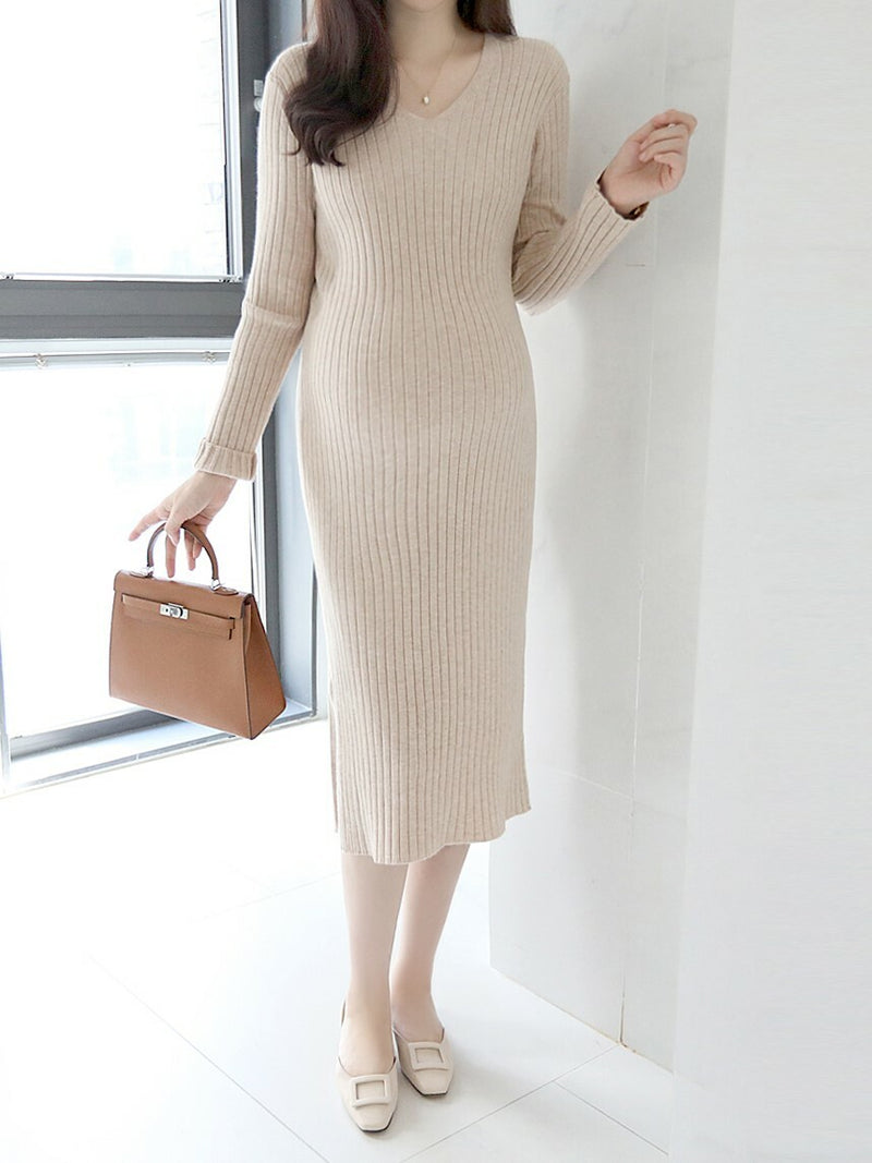 Thick Ribbed Knit Dress