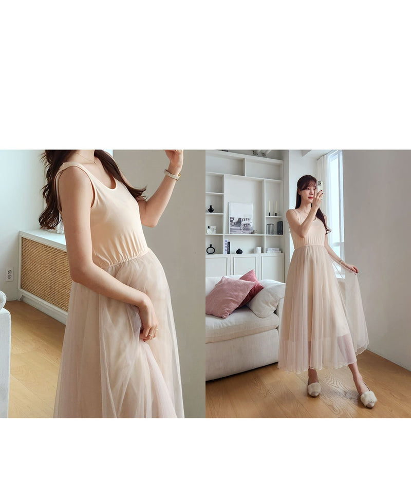 Elegant Mesh Dress Set