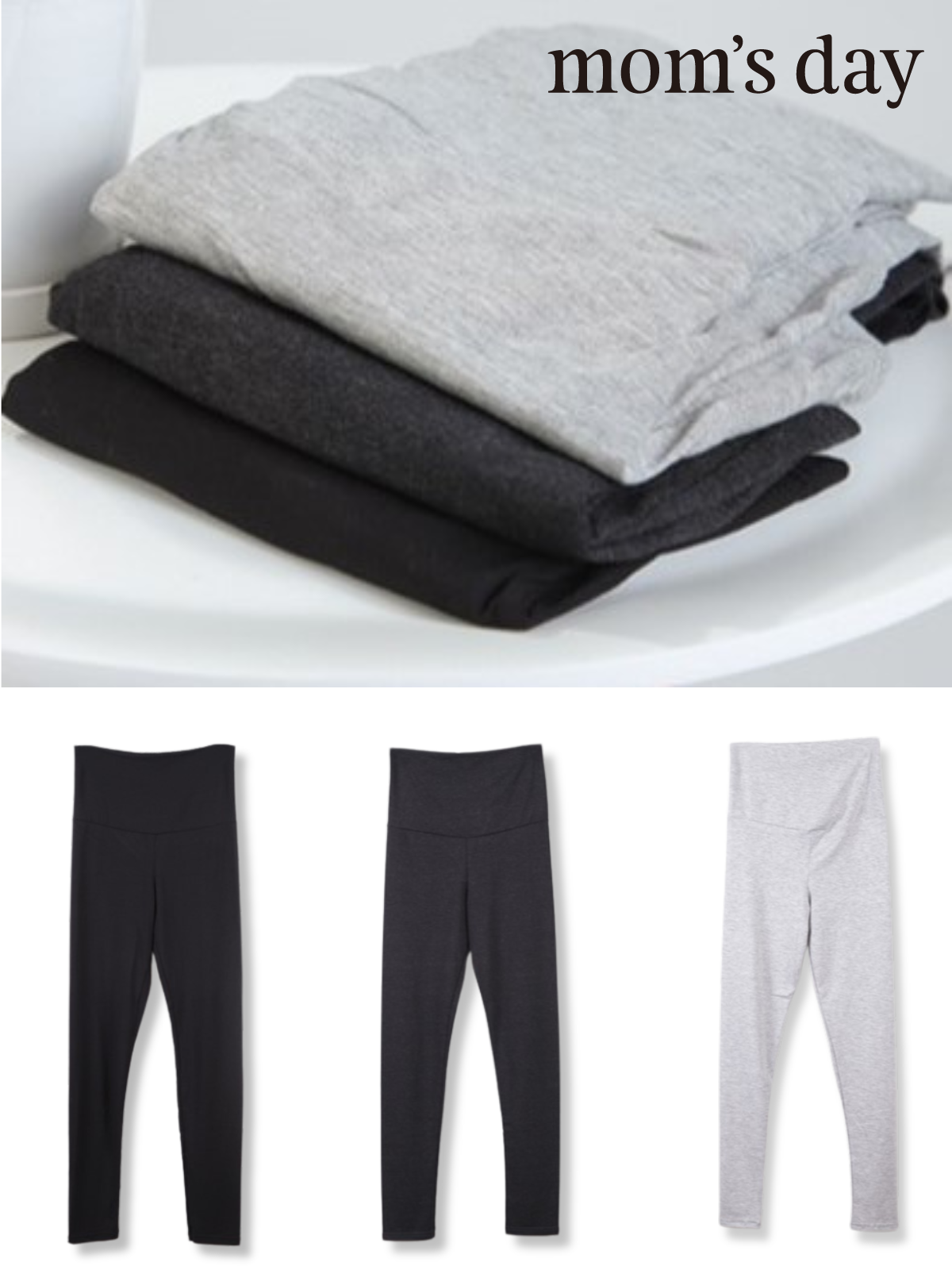KRMD705 Korea Mom's day Premium Quality 9/10 Supporting Leggings (3 Colors) [Maternity Leggings/Bottoms]