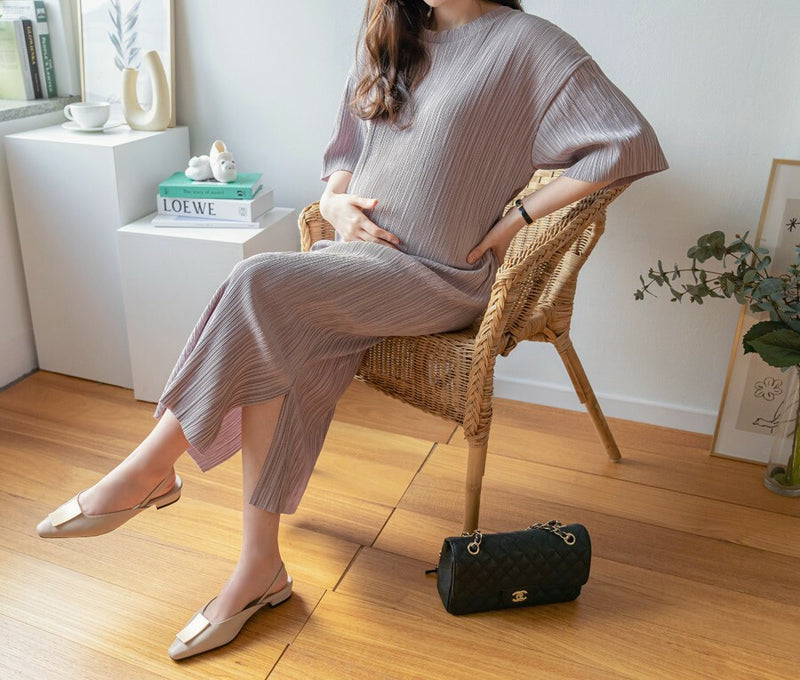 Pleated Midi Dress