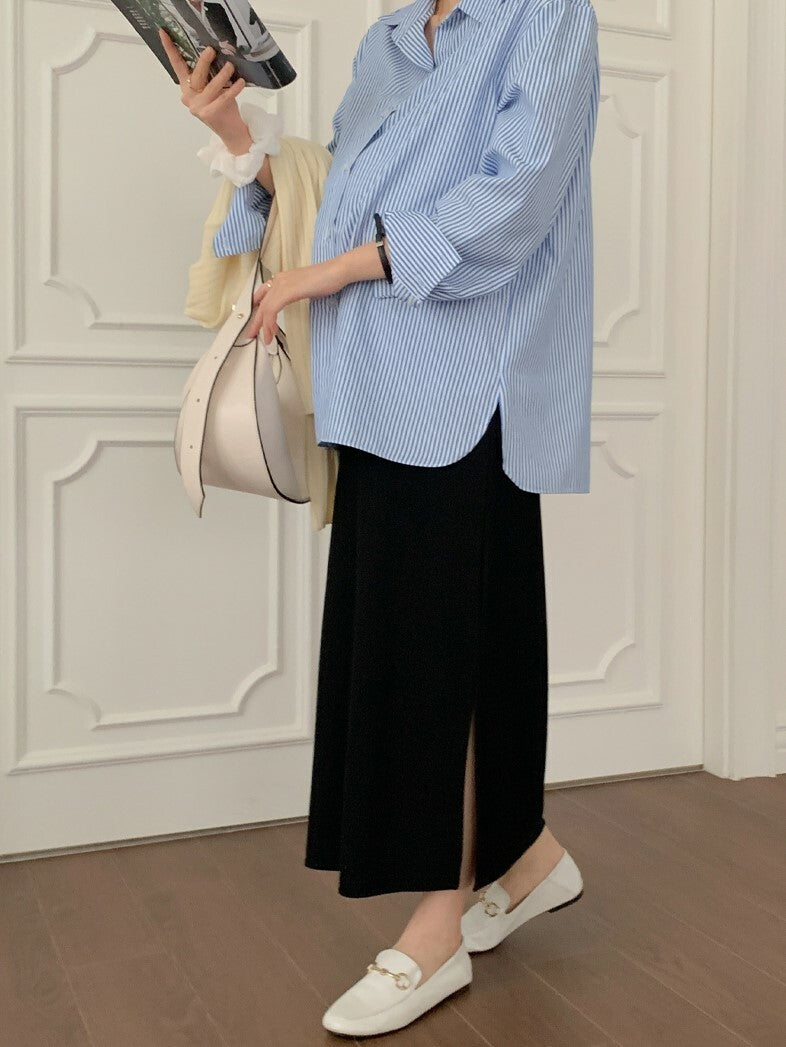 Slit Skirt with Yoga Waistband