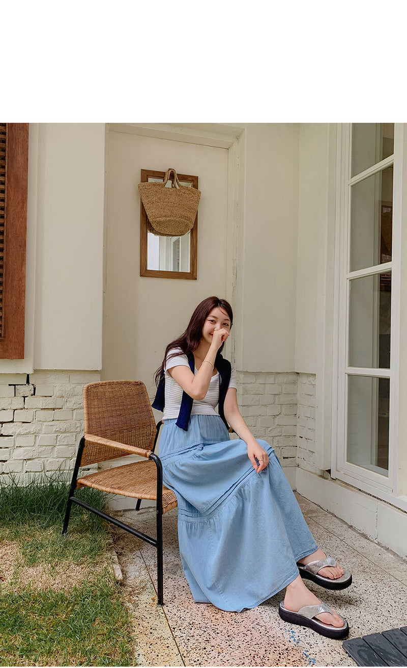 Denim Layered Skirt