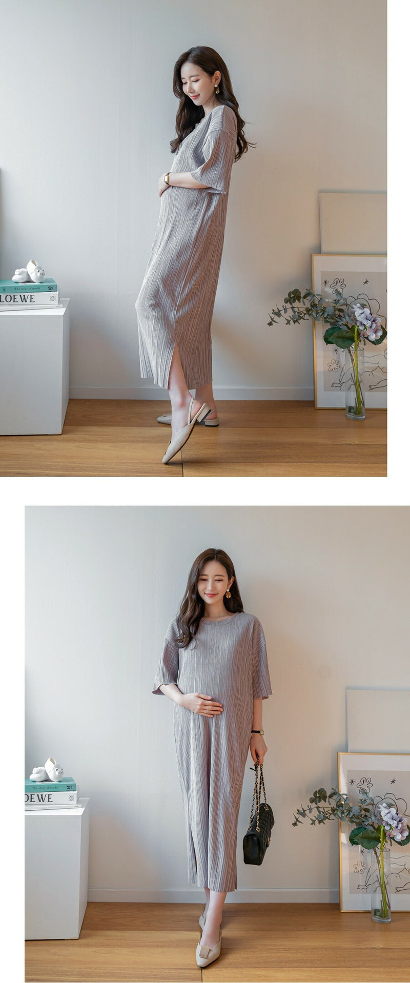 Pleated Midi Dress