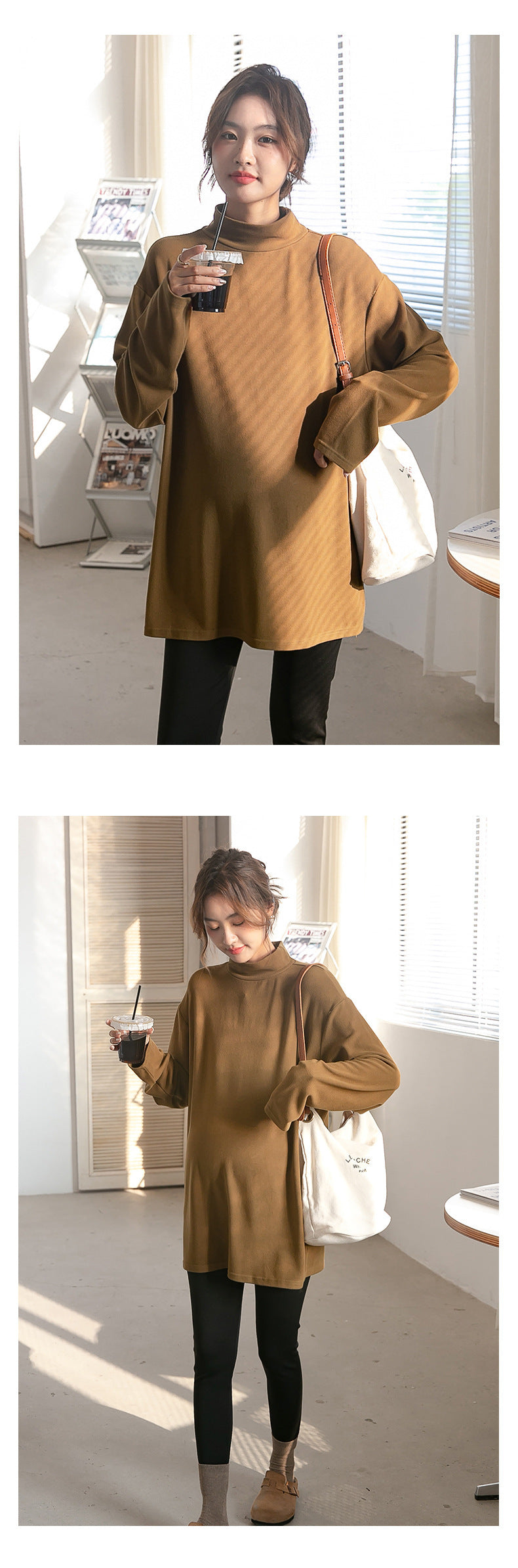 Plain Turtleneck Top