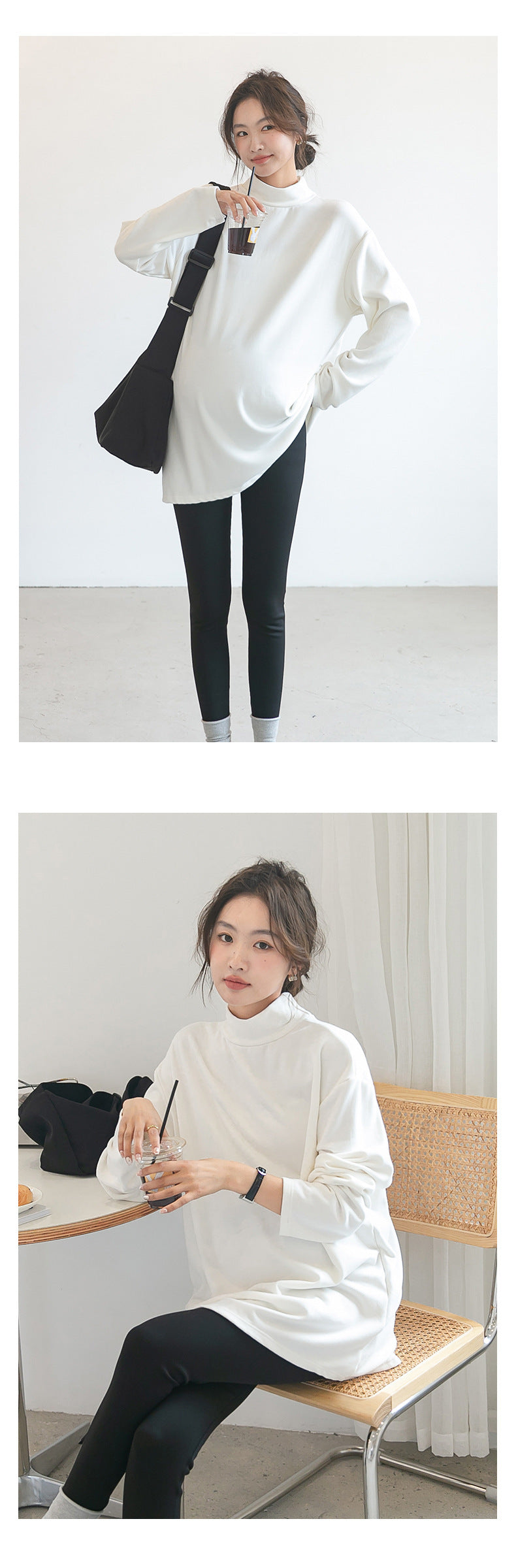 Plain Turtleneck Top